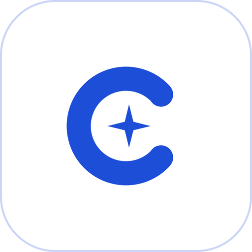 Icône Challengeur-S : fond blanc, lettre C bleue avec une étoile